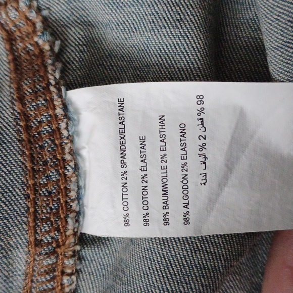 Blue Distressed Denim Jacket - Size 22 - Picture 10 of 11